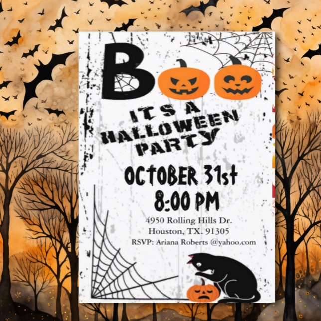 Invitation Boo C'est l'invitation de la fête d'Halloween (Créateur téléchargé)