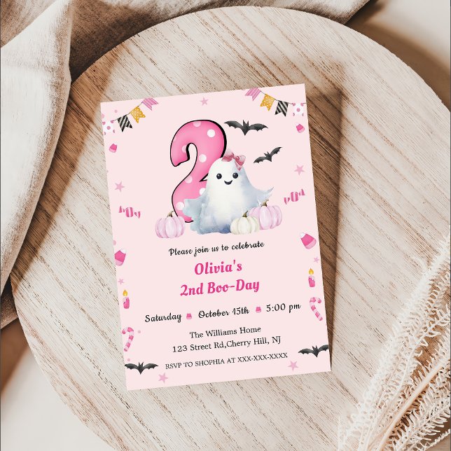 Invitation Boo deuxième anniversaire (Créateur téléchargé)