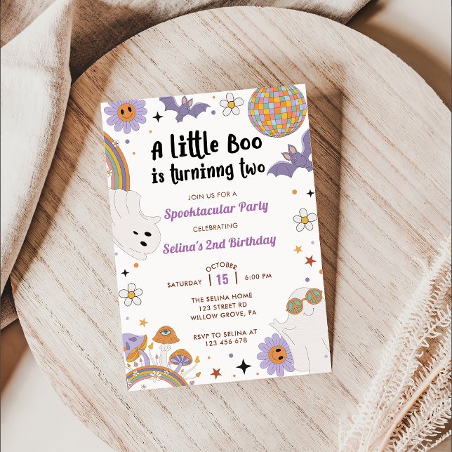 Invitation Boo Deuxième Anniversaire Notre Petit Boo Tourne D (Créateur téléchargé)