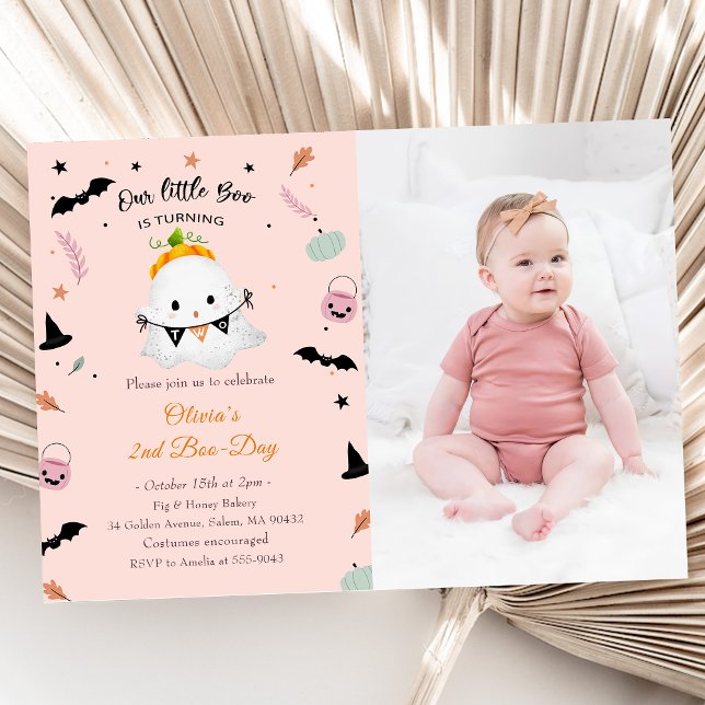 Invitation Boo Deuxième Anniversaire Notre Petit Boo Tourne D (Créateur téléchargé)