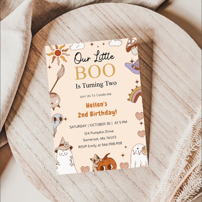Invitation Boo Deuxième Anniversaire Notre Petit Boo Tourne D (Créateur téléchargé)