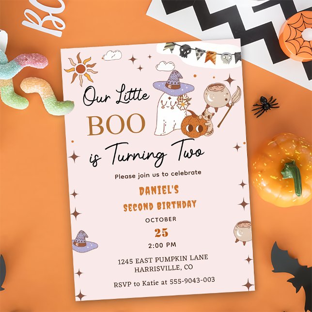 Invitation Boo Deuxième Anniversaire Notre Petit Boo Tourne D (Créateur téléchargé)