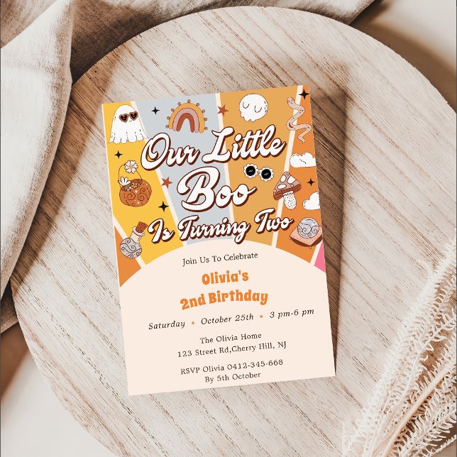 Invitation Boo Deuxième Anniversaire Notre Petit Boo Tourne D (Créateur téléchargé)