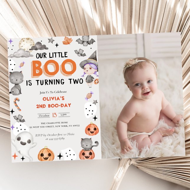 Invitation Boo Deuxième Anniversaire Notre Petit Boo Tourne D (Créateur téléchargé)