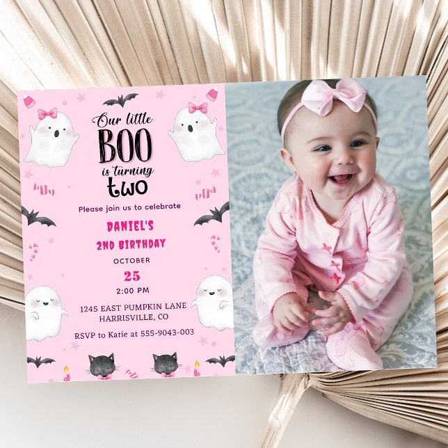 Invitation Boo Deuxième Anniversaire Notre Petit Boo Tourne D (Créateur téléchargé)