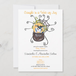 Invitation Boo Éffrayant Halloween Spider Web Ghost Baby show