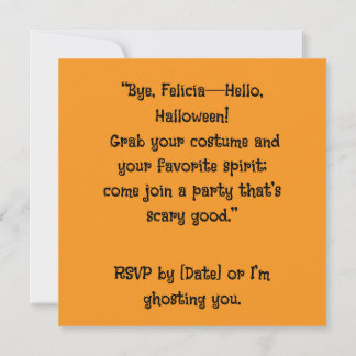 Invitation  "Boo Felicia" saison effrayante