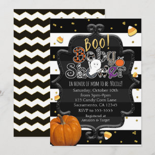 Invitation BOO ! Fête de bébé Fantôme Fantaisie Halloween
