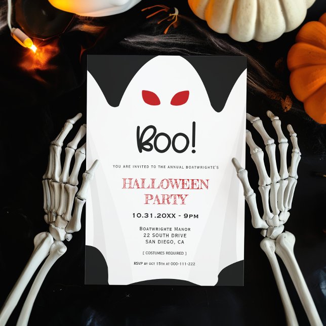 Invitation Boo ! Fête de l'Halloween éffrayante (Créateur téléchargé)
