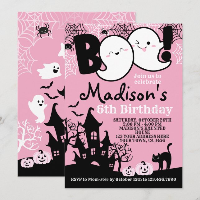 Invitation BOO Halloween (Devant / Derrière)