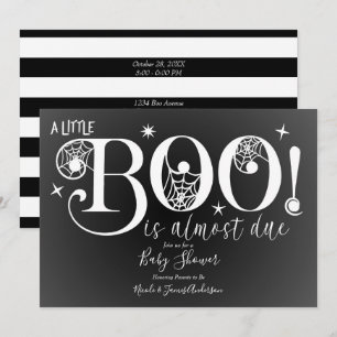 Invitation BOO noir & blanc Baby shower élégant