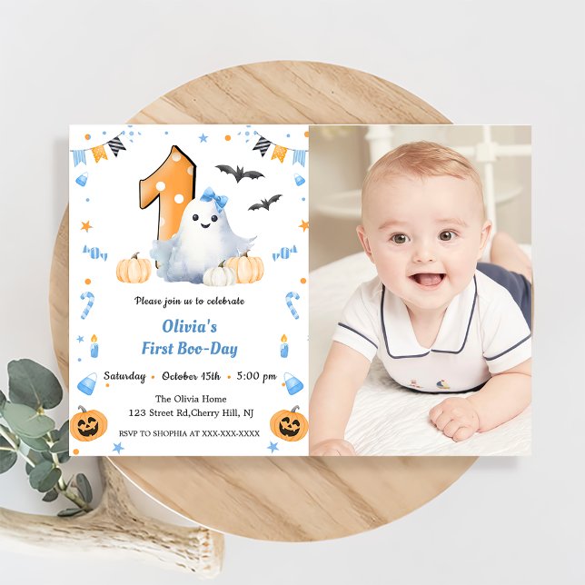 Invitation Boo Premier anniversaire (Créateur téléchargé)