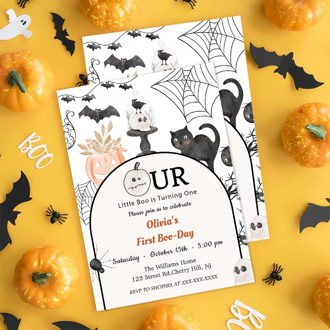 Invitation Boo Premier Anniversaire Notre Petit Boo En Tourne (Créateur téléchargé)
