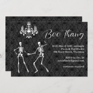 Invitation Boo Thang Glamour Skeletons Halloween Party