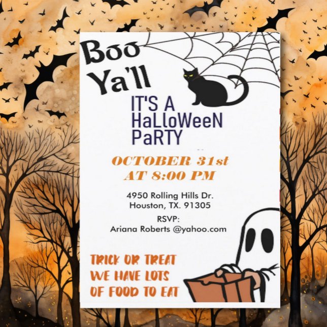Invitation Boo Y'All Cute Kid's Halloween Party (Créateur téléchargé)