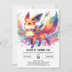 Invitation Boodland Boho Fox Anniversaire
