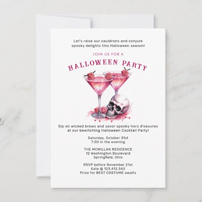 Invitation Boo's and Booze : Halloween Cocktail Bash ! (Devant)