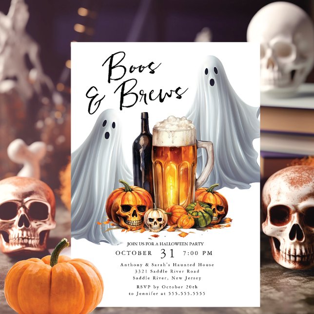 Invitation Boos and Brews Halloween Party (Créateur téléchargé)