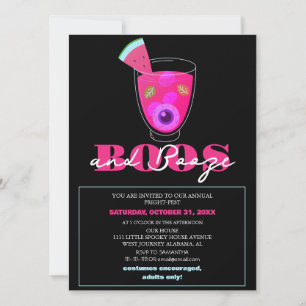 Invitation Boos et alcool éffrayant halloween costume fête