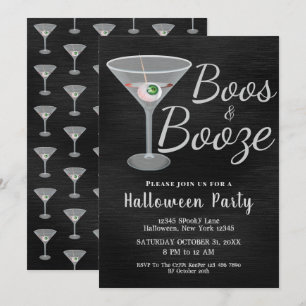 Invitation Boos et Booze Cocktail Halloween