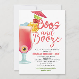 Invitation Boos et Booze Éffrayant Halloween Costume Party