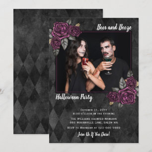 Invitation Boos et Booze Roses gothiques Photo Halloween