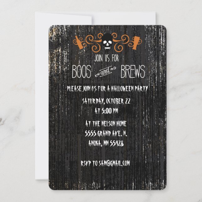 Invitation Boos et brasseries Halloween conception d'invitati (Devant)