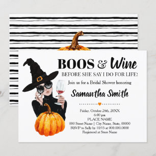 Invitation Boos et vin avant que je ne fasse l'halloween douc
