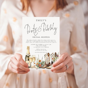 Invitation Boots Boho et Fête des mariées Bubly