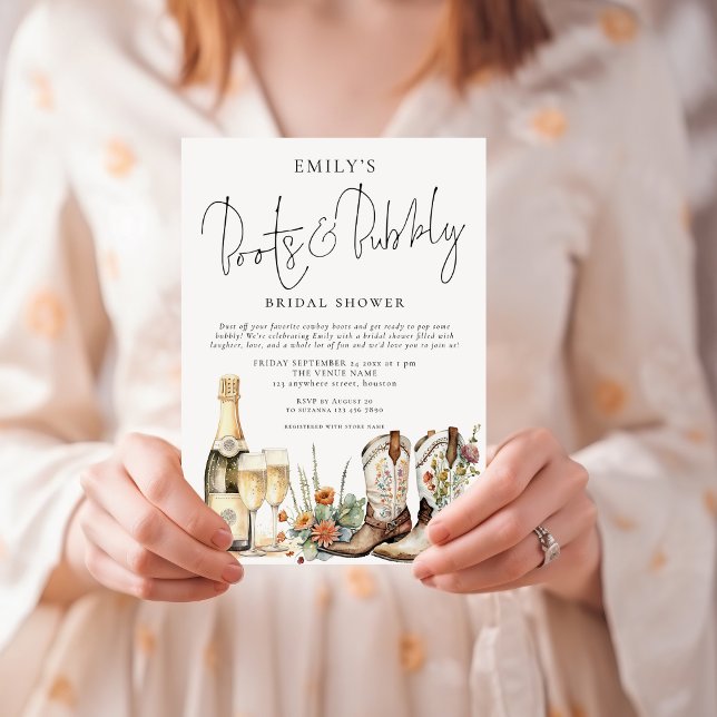 Invitation Boots Boho et Fête des mariées Bubly (Créateur téléchargé)