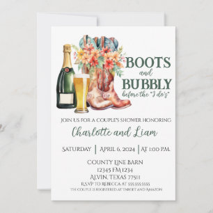 Invitation Boots & Bubbly avant les Je fais