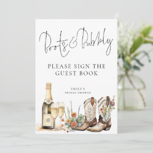 Invitation Boots Bubbly Fête des mariées de livre d'invité Ca