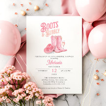 Boots & Bubbly Pink Western Cowgirl Fête des marié