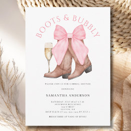 Invitation Boots Bubbly Western Watercolor Fête des mariées