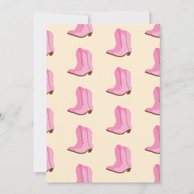 Invitation Boots Cowboy Pink Country Texas Ranch (Devant)