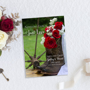 Invitation Boots de cowboy Rose rustiques Mariage Sauvez la d