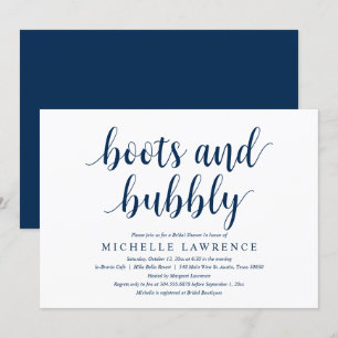 Invitation Boots et Bubbly, Fête des mariées Celebration Invi