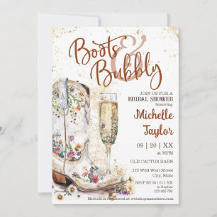 Invitation Boots et Bubbly Western Bride Wild West Country