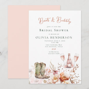 Invitation Boots et Fête des mariées Bubbly