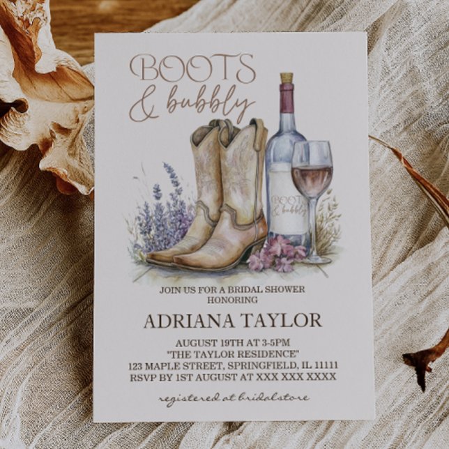 Invitation Boots et Fête des mariées Bubbly (Créateur téléchargé)