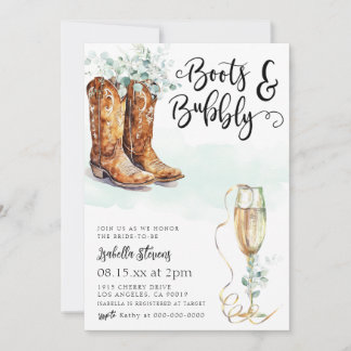 Invitation Boots & Fête des mariées Bubbly