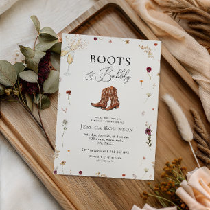 Invitation Boots fleurs sauvages et Fête des mariées occident