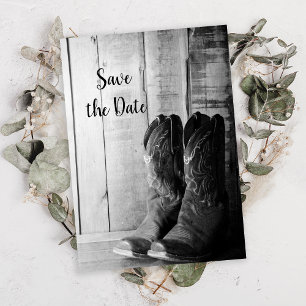 Invitation Boots rustiques Cowboy Mariage Occidental Enregist