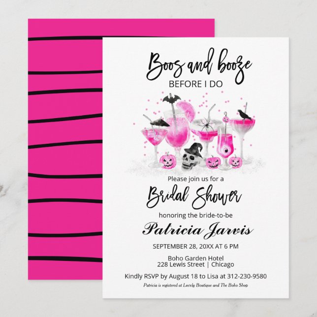 Invitation Booze Et Booze Avant De Faire Fête des mariées Hal (Devant / Derrière)