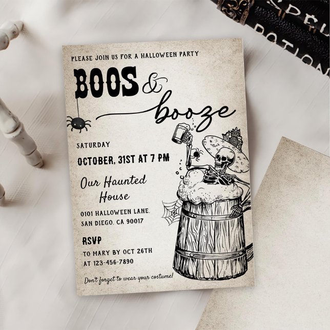 Invitation Booze Ghost Halloween Party (Créateur téléchargé)