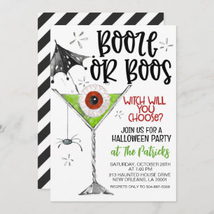 Invitation Booze ou Boos Halloween Party