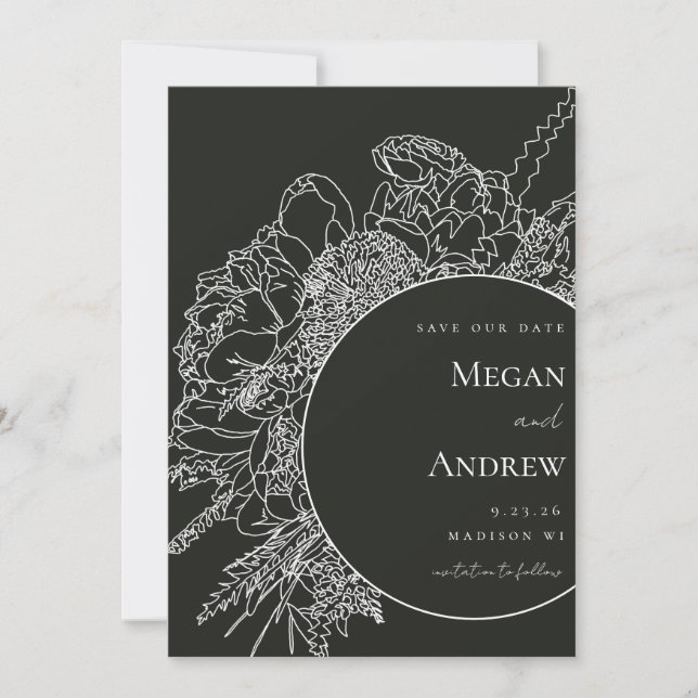 Invitation Boquet floral moderne et élégant Enregistrer la da (Devant)