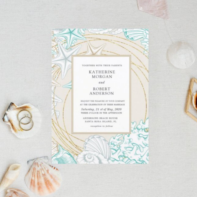 Invitation bord de mer élégant mariage (Créateur téléchargé)