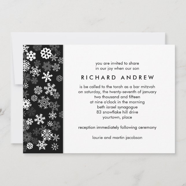 Invitation Bord de neige 2 Bar Mitzvah (Devant)