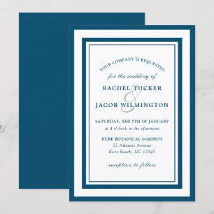 Invitation Bordure blanche profonde moderne Mariage simple